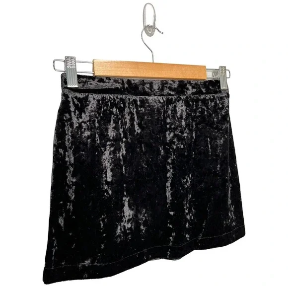 New Nordstrom Abound Crushed Velvet Velour Mini Retro 90s Y2K Skirt Black S - Picture 8 of 11